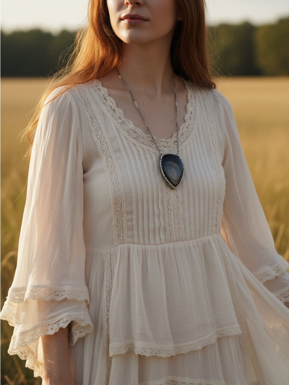 Obsidian crystal necklace pendant silver sheen obsidian jewelry statement boho